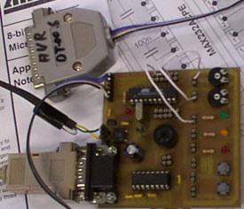 Bild meines aufgebauten R.Walter-AVR-Testboards, Rev. 01