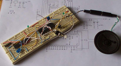 CQ-Rufer (Digitalteil) auf Breadboard