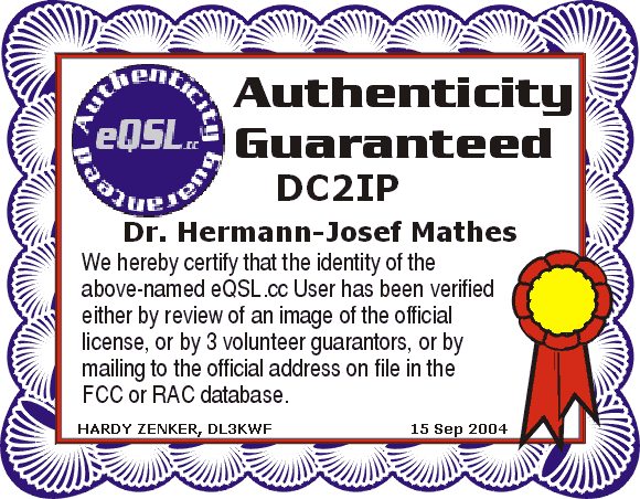 I have AG certificate at eQSL.cc !!!